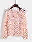 cheap Women&#039;s Blouses &amp; Shirts-Women&#039;s Daily Holiday Street chic Plus Size Slim Blouse - Solid Colored Dusty Rose, Lace Green / Spring / Fall / Winter