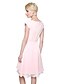 cheap The Wedding Store-Ball Gown / A-Line Bridesmaid Dress Jewel Neck Short Sleeve Knee Length Chiffon with Sash / Ribbon / Bow(s) / Buttons 2022