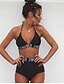 cheap Bikinis-Women&#039;s Swimwear Bikini Petite Swimsuit Pure Color Solid Colored Black Halter Neck Bathing Suits Solid