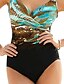 cheap One-piece swimsuits-Women&#039;s Plus Size One-piece Swimsuit Print Rainbow Strap Swimwear Bathing Suits Black
