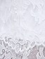 abordables Vestidos de novia-Playa / Destino Vestidos de novia Corte Trompeta / Sirena Escote de ilusión Manga Corta Cola de Corte Encaje Vestidos de novia Con Encaje Recogido 2023