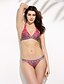 abordables Maillots de Bain Femme &amp; Bikinis-Femme Bohème Bohème Licou Violet Vert Slip Brésilien Bikinis Maillots de Bain - Géométrique Imprimé S M L
