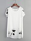 cheap Plus Size Tops-Women&#039;s Blouse Plus Size U Neck Daily Weekend Print Short Sleeve Loose Tops Casual Streetwear White Black