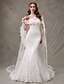 cheap Wedding Dresses-Mermaid / Trumpet Wedding Dresses Sweetheart Neckline Sweep / Brush Train Lace Strapless with Lace Draping 2020 / Yes