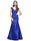cheap Special Occasion Dresses-Mermaid / Trumpet V Neck Floor Length Taffeta Dress with Pleats by TS Couture®