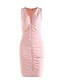 olcso Női ruhák-Női Bodycon Hüvelyruha Rövid mini ruha Rózsaszín Narancssárga Ujjatlan Poros Rózsa Egyszínű Fodrozott Minden évszak V-alakú Ízléses Sovány S M L XL