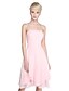 cheap Bridesmaid Dresses-Ball Gown / A-Line Strapless Knee Length Chiffon Bridesmaid Dress with Ruched / Draping / Open Back