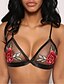 cheap Bras-Women&#039;s Lace Lingerie Nightwear Floral Black S M L