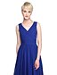 cheap Bridesmaid Dresses-A-Line V Neck Floor Length Georgette Bridesmaid Dress with Side Draping / Criss Cross by LAN TING BRIDE®