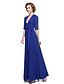 cheap Mother of the Bride Dresses-A-Line V Neck Floor Length Chiffon Mother of the Bride Dress with Sash / Ribbon by LAN TING BRIDE®