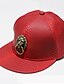 preiswerte Damen Hüte-Damen PU Baseball Kappe-Druck Schwarz Weiß Rote