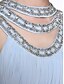 preiswerte Brautjungfernkleider-A-Linie Schmuck Boden-Länge Chiffon Brautjungfernkleid mit Perlenstickerei / Plissee durch LAN TING BRIDE®
