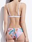 cheap Bikinis-Women&#039;s Strap Blue Pink Triangle Thong Bikini Swimwear Swimsuit - Floral Print S M L Blue / Sexy