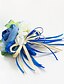 cheap Wedding Flowers-Wedding Flowers Free-form Roses Boutonnieres Wedding Party/ Evening Blue Satin