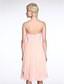 cheap Bridesmaid Dresses-A-Line Strapless Knee Length Chiffon Bridesmaid Dress with Sash / Ribbon / Side Draping by LAN TING BRIDE®