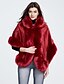 cheap Women&#039;s Fur &amp; Faux Fur Coats-Women&#039;s Daily / Going out Vintage Fall / Winter Regular Cloak / Capes, Solid Colored Hooded 3/4 Length Sleeve Polyester Black / Gray / Wine One-Size