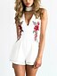 cheap Women&#039;s Rompers-Women&#039;s Romper Print Floral Halter Neck Daily Going out Loose Regular Fit Sleeveless White Black S M L