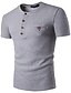 baratos polo clássico-Homens Camisa de golfe Colarinho Decote Redondo Branco Preto Vinho Cinza Claro Cinzento Escuro Manga Curta Diário Blusas Roupa de rua