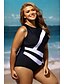 cheap Women&#039;s Swimwear &amp; Bikinis-Women&#039;s Swimwear One Piece Swimsuit Color Block Black Bandeau Bathing Suits Color Block