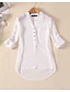 cheap Women&#039;s Blouses &amp; Shirts-Women&#039;s Blouse Shirt Solid Colored V Neck White Black Blue Long Sleeve Plus Size Daily Tops Cotton Casual
