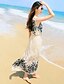 baratos Vestidos de mulher-Mulheres Feriado / Praia Boho balanço Vestido - Estampado, Floral Médio