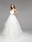 baratos Vestidos de Casamento-De Baile Vestidos de noiva Decote Princesa Longo Tule Sem Alças com Cristais Miçangas 2020