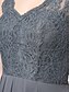 رخيصةأون فساتين المناسبات المميزة-عامودي V رقبة طول الأرض شيفون / دانتيل فستان مع دانتيل بواسطة TS Couture®