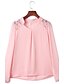 cheap Women&#039;s Blouses &amp; Shirts-Women&#039;s Blouse Shirt Solid Colored V Neck White Rosy Pink Light Blue Long Sleeve Going out Lace Tops Streetwear Casual