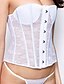 cheap Corsets-Women&#039;s Lace Hook &amp; Eye Corsets / Overbust Corset / Corset Set - Solid Colored White Black S M L