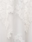 voordelige Trouwjurken-Ball Gown Wedding Dresses Bateau Neck Tea Length Lace Over Tulle Short Sleeve Formal Casual Illusion Detail Cute with Lace Appliques 2022 / Illusion Sleeve
