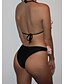 cheap Bikinis-Women&#039;s Solid Bikini Swimsuit Solid Colored Bandeau Swimwear Bathing Suits White Black Blue Blushing Pink