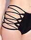 cheap Women&#039;s Swimwear &amp; Bikinis-Women&#039;s Swimwear Bikini Swimsuit Solid Colored Black Halter Neck Bathing Suits Solid Cutouts