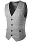 cheap Vests-Party Evening Engagement Cotton Blend Slim Fit Suit Vest with Splicing Pocket