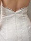 cheap Wedding Dresses-Mermaid / Trumpet Wedding Dresses Sweetheart Neckline Sweep / Brush Train Lace Strapless with Lace Draping 2020 / Yes