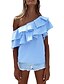 cheap Women&#039;s Blouses &amp; Shirts-Women&#039;s Striped Shirt Sophisticated Party Going out Off Shoulder Blue / Blushing Pink