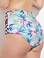 preiswerte Bikinis und Bademode-Damen Hochgeschnitten Halter Regenbogen Bikinis Bademode - Blumen M L XL