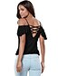 cheap Women&#039;s T-shirts-Women&#039;s Holiday Going out Beach T-shirt - Solid Colored Strap Black / Summer