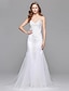 Χαμηλού Κόστους Νυφικά Φορέματα-Φορεματα για γαμο Ίσια Γραμμή Καρδιά Στράπλες Μακρύ Τούλι Νυφικά φορέματα Με Χάντρες 2023