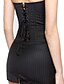 Недорогие Корсеты и корректирующее белье-Corset Women&#039;s Black Corset Set Zipper Ruched Striped