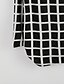 cheap Women&#039;s T-shirts-Women&#039;s Casual / Daily T-shirt Check Flower Long Sleeve Tops Cotton Simple Black