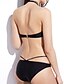 tanie Bikini-Damskie Wiązanie Jednolity Halter Czarny Bikini Stroje kąpielowe - Solidne kolory S M L Czarny / Push-up
