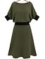 Χαμηλού Κόστους Γυναικεία Φορέματα-Γυναικεία Φόρεμα σε ευθεία γραμμή Μίντι φόρεμα Μαύρο Ανθισμένο Ροζ Πράσινο Χακί Κοντομάνικο Μαύρο Μονόχρωμο Καλοκαίρι Στρογγυλή Λαιμόκοψη Κανονικό L XL XXL 3XL 4XL / Μεγάλα Μεγέθη / Μεγάλα Μεγέθη