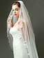 cheap Wedding Veils-One-tier Pencil Edge Wedding Veil Cathedral Veils 53 Appliques Ruched Organza