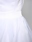billiga Cufflinks-Bröllopsklänningar A-linje Halsbåt Regelbundna band Knälång Satäng Brudklänningar Med Rosett Bälte / band 2024