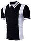 olcso klasszikus póló-Férfi POLO trikó Golfing Hétköznapi Napi Gallér Állógallér Rövid ujjú Aktív Színes Kollázs Nyár Vékony Fekete Fehér POLO trikó