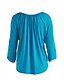 baratos Blusas e Camisas de mulher-Mulheres Blusa Camisa Social Cor Sólida Assimétrico Preto Azul Para Noite Blusas Roupa de rua / Verão