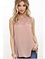 cheap Plus Size Tops-Women&#039;s T shirt Solid Colored Round Neck Daily Going out Lace Sleeveless Loose Tops Casual Streetwear White Pink