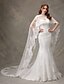 cheap Wedding Dresses-Mermaid / Trumpet Wedding Dresses Sweetheart Neckline Sweep / Brush Train Lace Strapless with Lace Draping 2020 / Yes