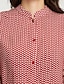 billige Bluser og trøjer til kvinder-Langærmet Høj krave Tynd Damer Trykt mønster Alle årstider Afslappet Gade Daglig Skjorte,Bomuld Polyester