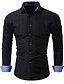 baratos Camisas para Homem-Homens Estampa Colorida Camisa Social - Algodão Diário Preto / Vermelho / Manga Longa